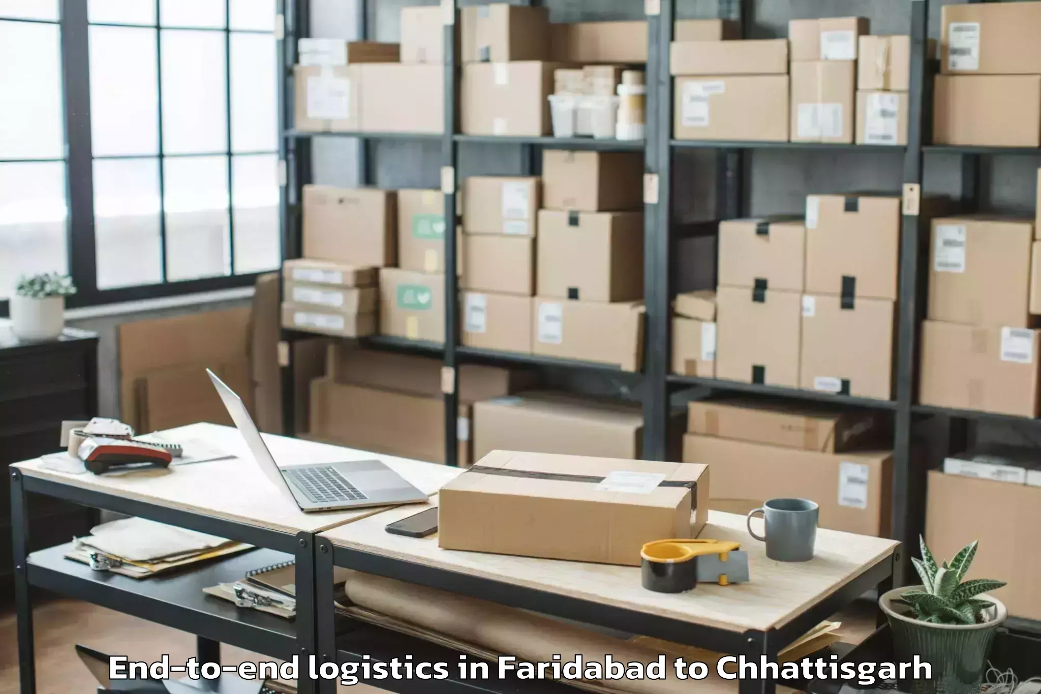 Professional Faridabad to Janjgir End To End Logistics